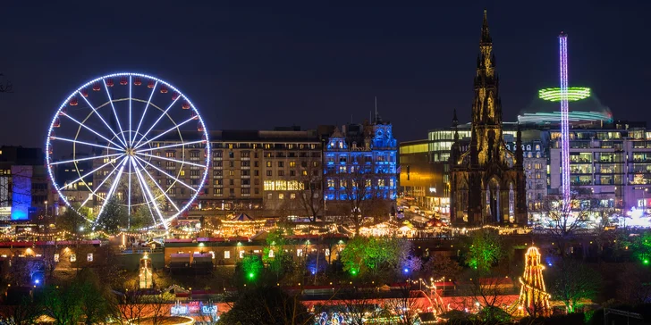 Vánoční trhy i překrásné památky Edinburghu s letenkami a ubytováním se snídaní