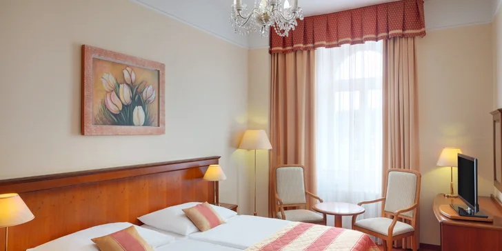 4* luxusní hotel v centru Mariánských lázní: polopenze, neomezený wellness i možnost procedur