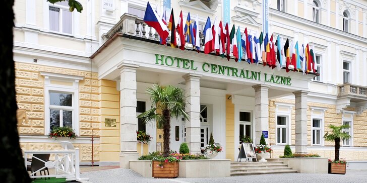 4* hotel v centru Mariánských Lázní: polopenze, neomezený wellness, procedury dle délky pobytu