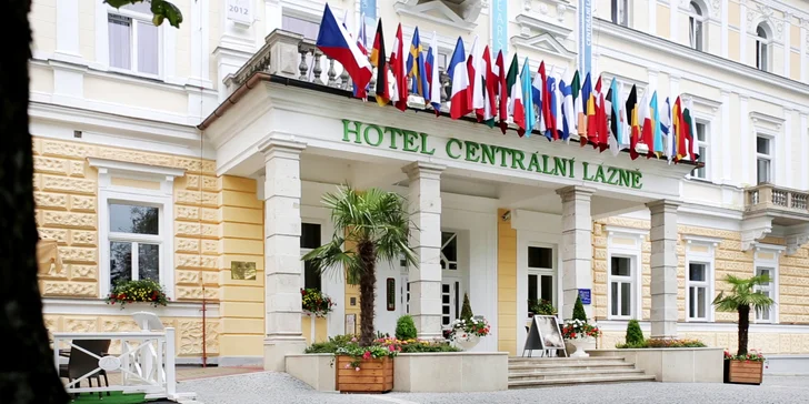 4* luxusní hotel v centru Mariánských lázní: polopenze, neomezený wellness i možnost procedur