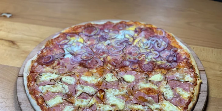 Jedna nebo dvě pizzy dle výběru vč. krabice: různé druhy, 45 cm