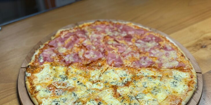 Jedna nebo dvě pizzy dle výběru vč. krabice: různé druhy, pizza hotová do 15 minut, 45 cm