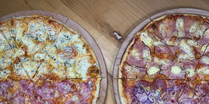 Jedna nebo dvě pizzy dle výběru vč. krabice: různé druhy, 45 cm