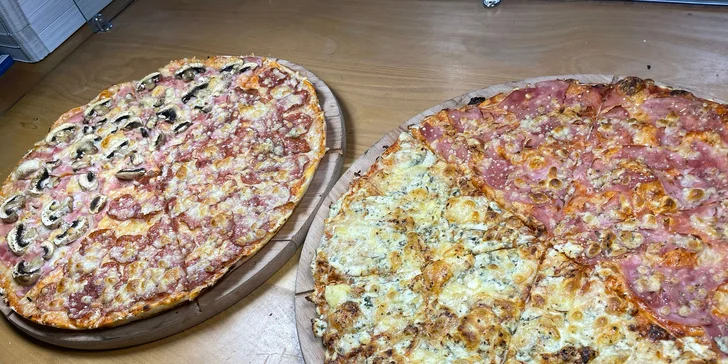 Jedna nebo dvě pizzy dle výběru vč. krabice: různé druhy, 45 cm