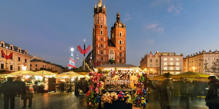 Výlet na vánoční trhy v Krakově: termín 2. či 16. prosince, odjezd z Brna, Olomouce i Ostravy
