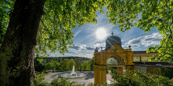 4* luxusní hotel v centru Mariánských lázní: polopenze, neomezený wellness i možnost procedur