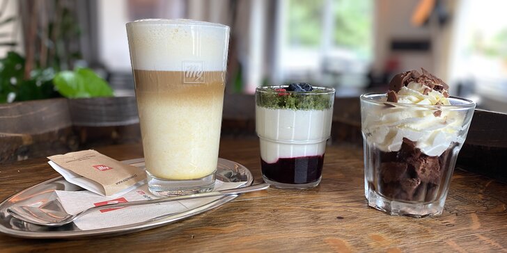 Dýňové latté s ovocným či smetanovým dezertem nebo Fruitisimo zmrzlina