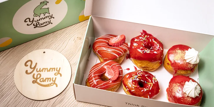 6 nadýchaných mini koblížků a mini donutů: krabička s sebou nebo posezení s lamou