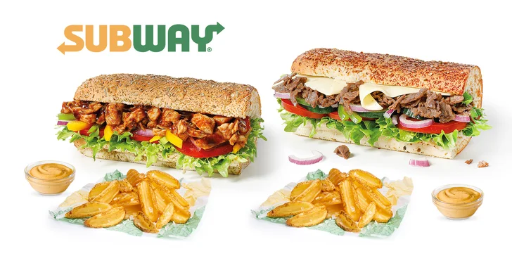 Svačina ze Subway: libovolný sendvič a pečené brambory s omáčkou pro 1 nebo 2 osoby