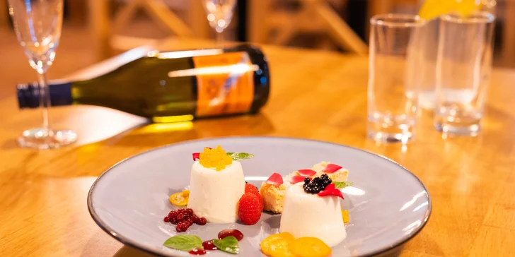 4chodové degustační menu: jelení hřbet či telecí saltimbocca, na výběr i láhev prosecca