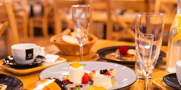 4chodové degustační menu: jelení hřbet či telecí saltimbocca, na výběr i láhev prosecca
