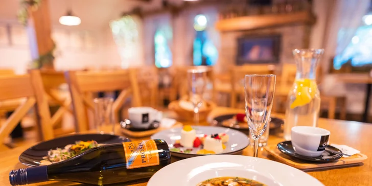 4chodové degustační menu: jelení hřbet či telecí saltimbocca, na výběr i láhev prosecca