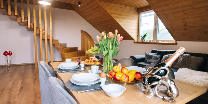 Luxusní studia a apartmány v srdci Liptova až pro 6 osob a 60 minut privátního wellness