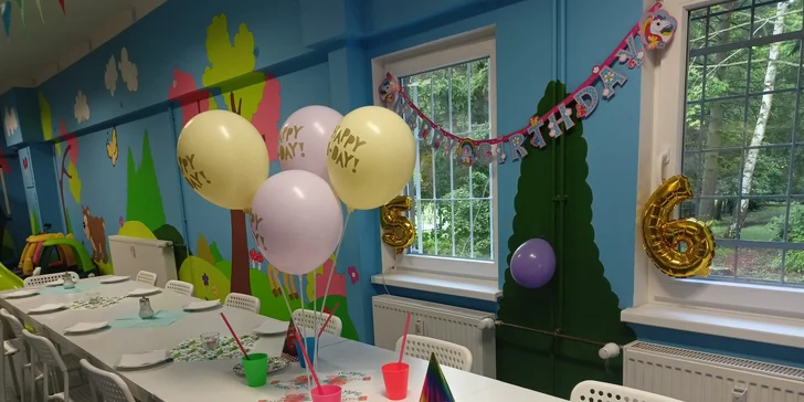 Dětská hernička Karkulka pro děti do 7 let: hry a hračky, skluzavka, odrážedla, kuchyňka i trampolína