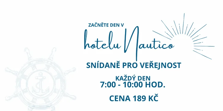 Snídaně formou bufetu pro 2 osoby: neomezená konzumace v kavárně hotelu Nautico