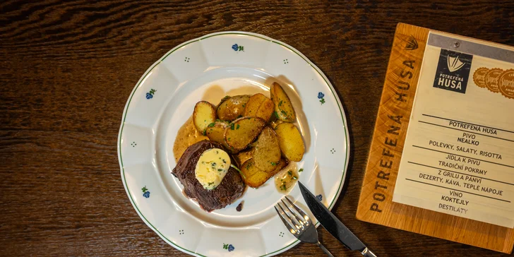 Otevřený voucher do restaurace Potrefená husa: konzumace v hodnotě 500 nebo 1000 Kč