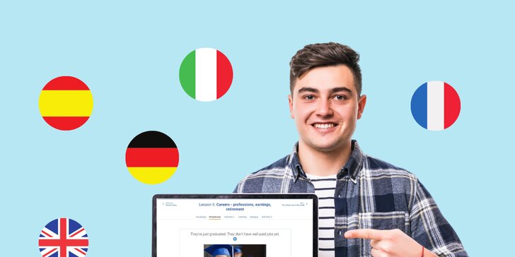 Výuka snadno: online kurz až 5 jazyků s přístupem na 3, 6 nebo 12 měsíců