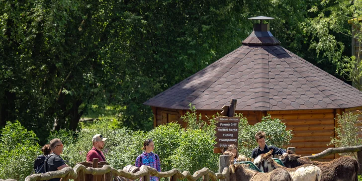 Celodenní vstup do Farmaparku včetně všech atrakcí a kyblík krmení nebo plyšák