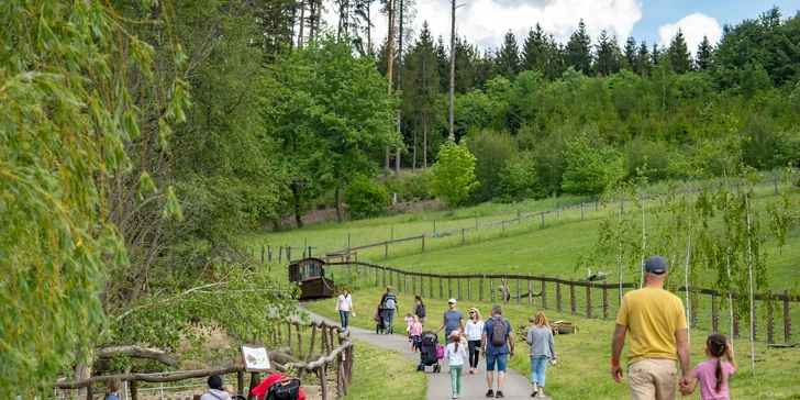 Celodenní vstup do Farmaparku včetně všech atrakcí a kyblík krmení nebo plyšák