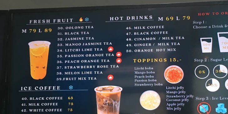 Velký fresh fruit bubble tea dle výběru i s porcí klasických či praskajících jelly