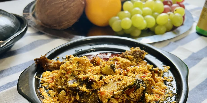 Africké 4chodové menu pro 1 nebo 2 osoby i varianta s palmovým vínem