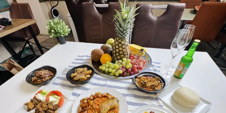 Africké 4chodové menu pro 1 nebo 2 osoby i varianta s palmovým vínem