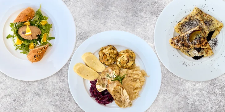 Svatomartinské menu: foie gras, kaldoun, husí roláda nebo trhaná husa a lokše s povidly