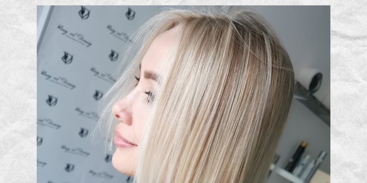Air touch barvení nebo zesvětlení, tónování, střih a hloubková péče podle délky vlasů