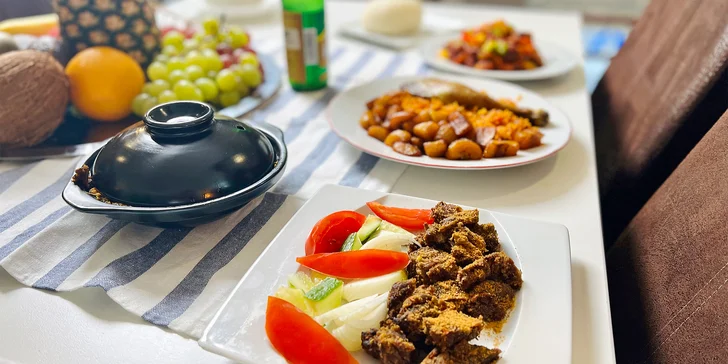 Africké 4chodové menu pro 1 nebo 2 osoby i varianta s palmovým vínem