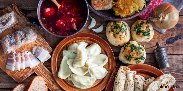 Ochutnávka ukrajinské kuchyně: dvouchodové nebo tříchodové menu s sebou