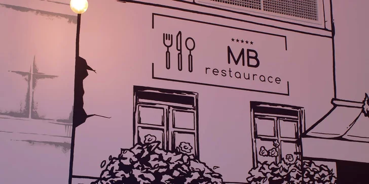 Pětichodové menu v moderní restauraci MB: tatarák, vyzrálý New York steak, fondán a další dobroty