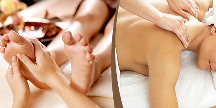Klasická relaxační masáž zad + masáž nohou a chodidel v celkové délce 45 minut