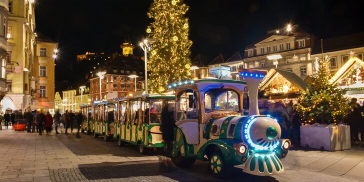 Prodloužený víkend ve Štýrském Hradci s návštěvou vánočních trhů, vlakem ze 4 nástupních míst