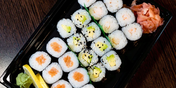 Sushi sety: 24 nebo 36 rolek s lososem, avokádem, chobotnicí i mořským úhořem