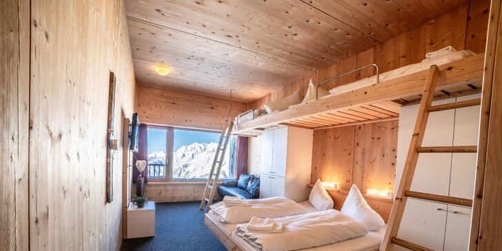 Zimní dovolená na ledovci Venet: horský hotel s polopenzí a skipasy pro všechny