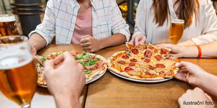 Pro jednoho pizza dle výběru, pro dvě nebo čtyři osoby pizza a třeba i 0,5l pivo Ostravar