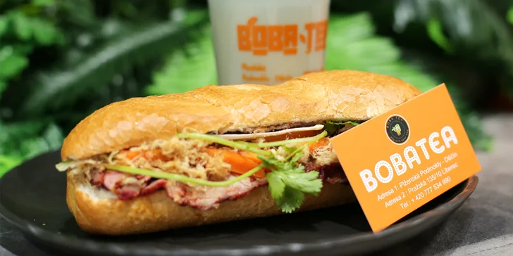 Vietnamská bageta Banh Mi a k ní čaj dle výběru: mléčný, plný ovoce nebo detoxikační
