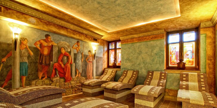 Palác u Katowic: snídaně a neomezený vstup do římských lázní s obří saunou