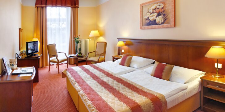 4* luxusní hotel v centru Mariánských lázní: polopenze, neomezený wellness i možnost procedur