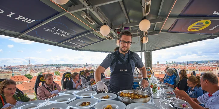 Premium Lunch in the Sky: 3chodové menu od kuchaře z Grandhotelu Pupp podávané v oblacích