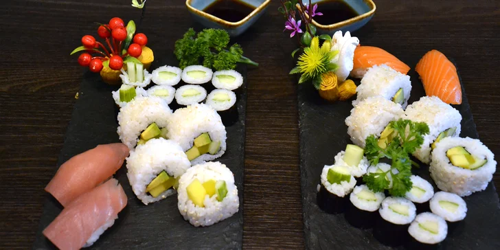 Sushi sety pro 2 osoby: restaurace v Pražské v centru Liberce, 20 až 48 kousků