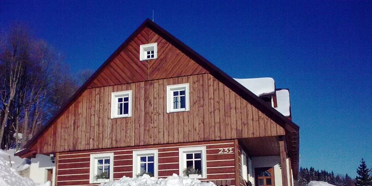 Aktivní dovolená na chalupě v Krkonoších: pro páry i rodiny, vč. polopenze