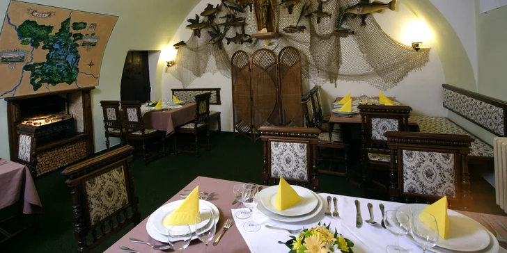 Otevřené vouchery do restaurace rodinného hotelu Myslivna Třeboň: 200–800 Kč na jídlo i nápoje