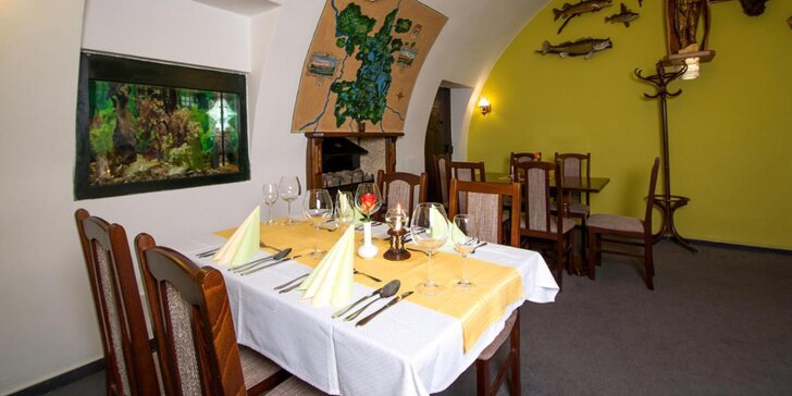 Otevřené vouchery do restaurace rodinného hotelu Myslivna Třeboň: 200–800 Kč na jídlo i nápoje