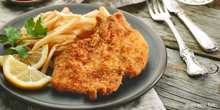 Otevřený voucher na jídlo a pití včetně poledních menu v přeloučské restauraci Bakchus