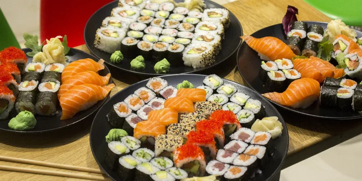 Sushi sety v bistru v brněnském OC Globus: 15 až 44 kousků, na místě či take away