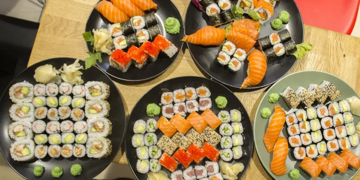 Sushi sety v bistru v brněnském OC Globus: 15 až 44 kousků, na místě či take away