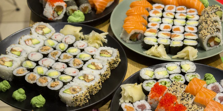 Sushi sety v bistru v brněnském OC Globus: 15 až 44 kousků, na místě či take away