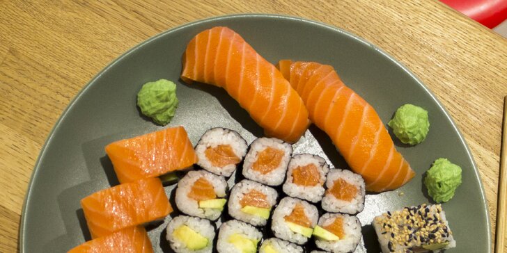 Sushi sety v bistru v brněnském OC Globus: 15 až 44 kousků, na místě či take away