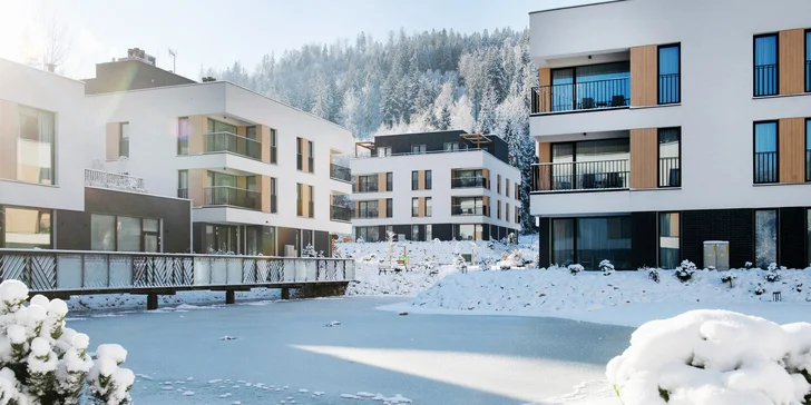 Moderní resort v polských Beskydech: apartmán s kuchyňkou, jídlo a neomezený wellness